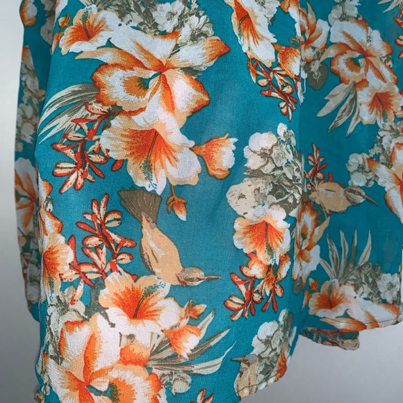 Ambiance Apparel Floral Button Up Tank with Collar - Picture 4 of 7